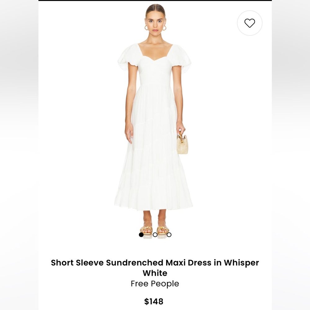 Free People Sundrenched Maxi Dress in White size small